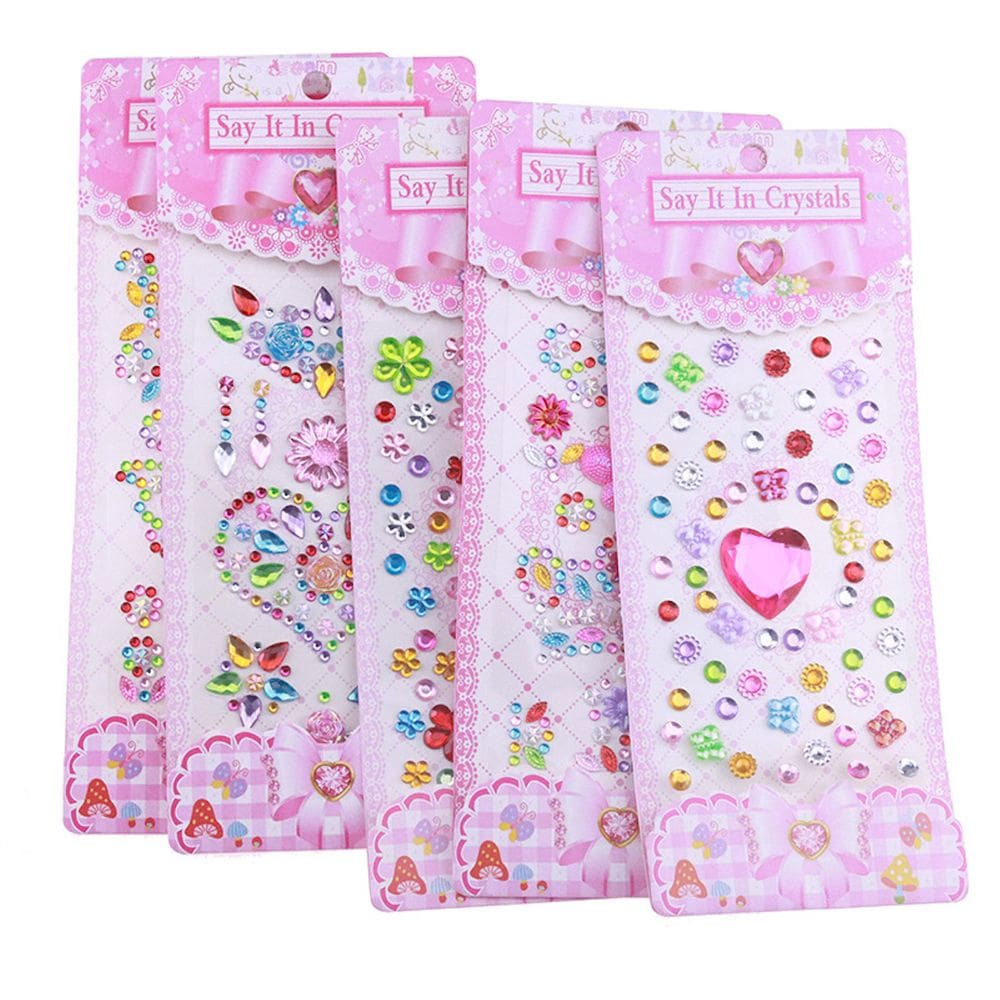 Adesivos de gemas Diamond Shiny Crystal 3D Puffy Stickers x4