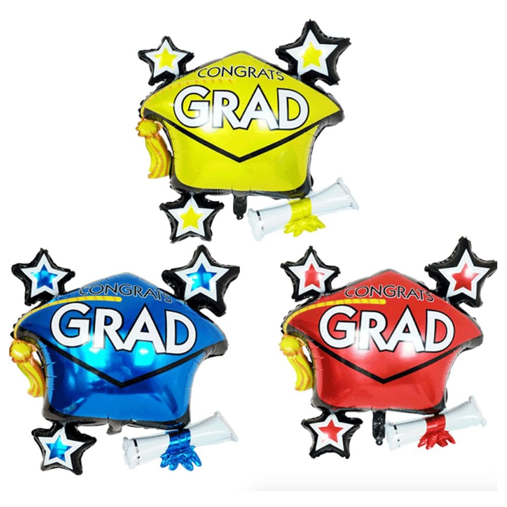 Kit de balões Parabéns GRAD Mylar 3 unidades 60x70cm