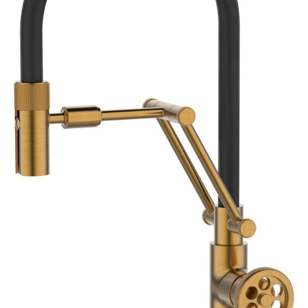 Misturador Monocomando para Cozinha de Mesa com Suporte Articulado Detroit Jiwi Rose Gold Escovado