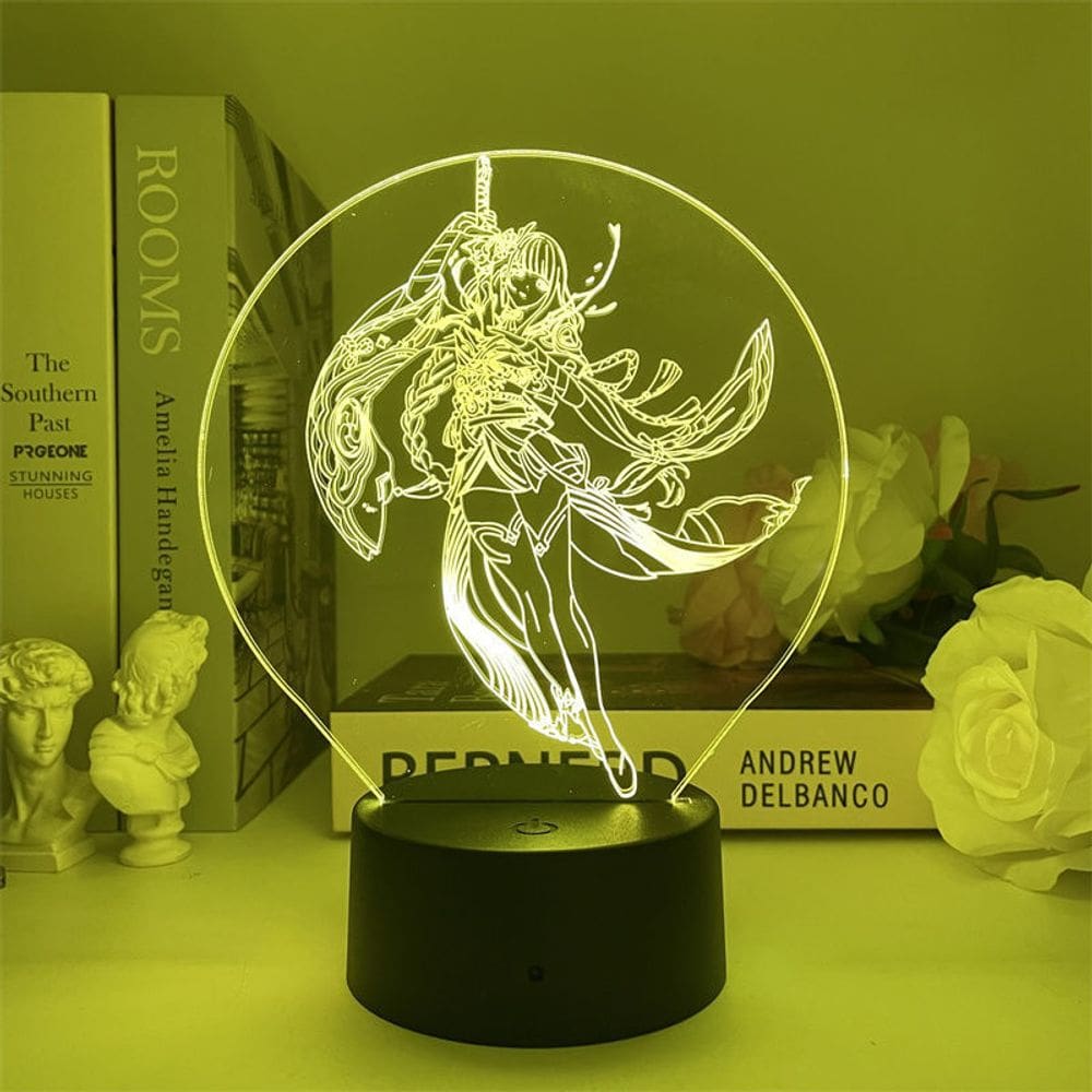 Luz noturna LED 3D: Plants vs Zombies, Beelzebuls, mudança de cor