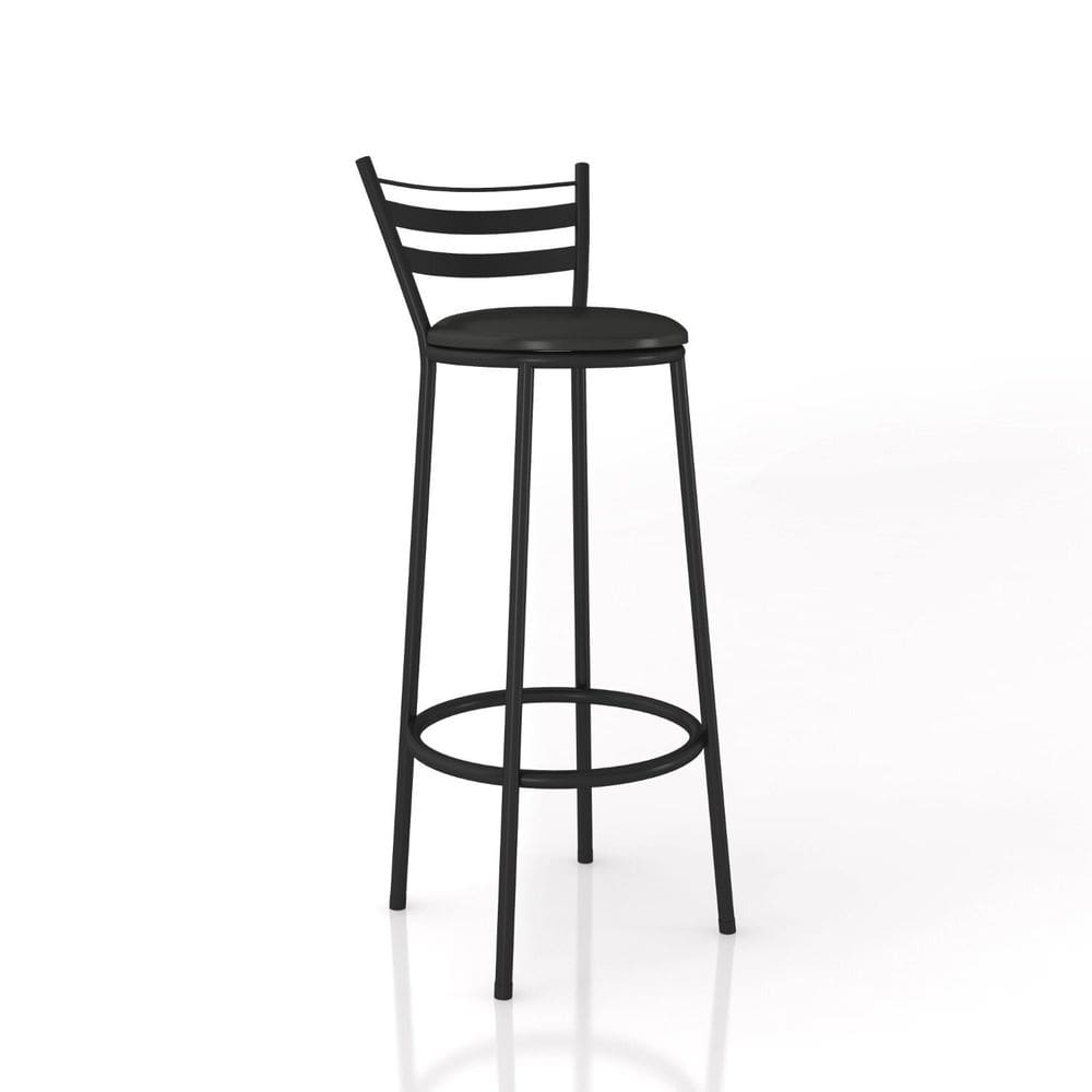 Banqueta New Dubai Alta Preto Fosco/Sintético