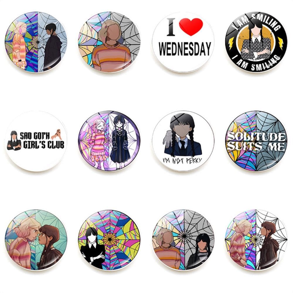 Imãs de geladeira às quartas-feiras, anime, 12 unidades/lote para crianças, desenho animado