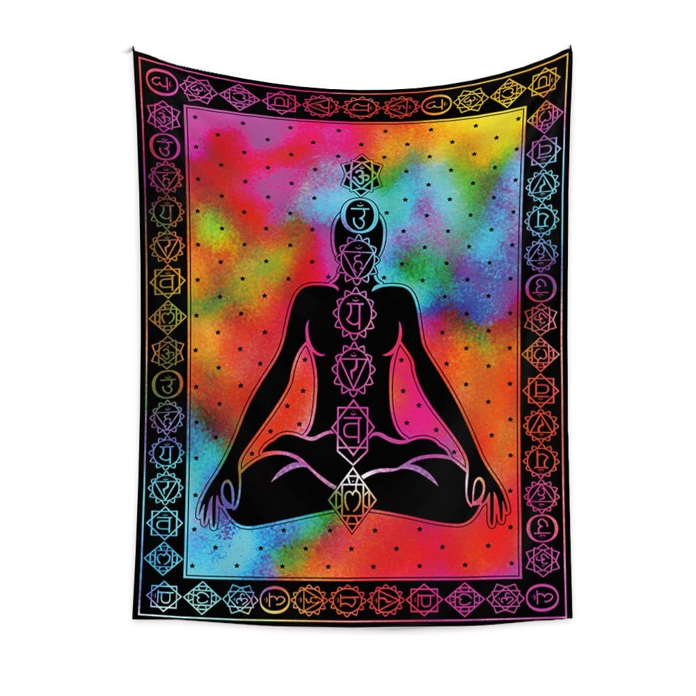 Tapeçaria de parede para ioga na Índia, microtecido 150x130cm