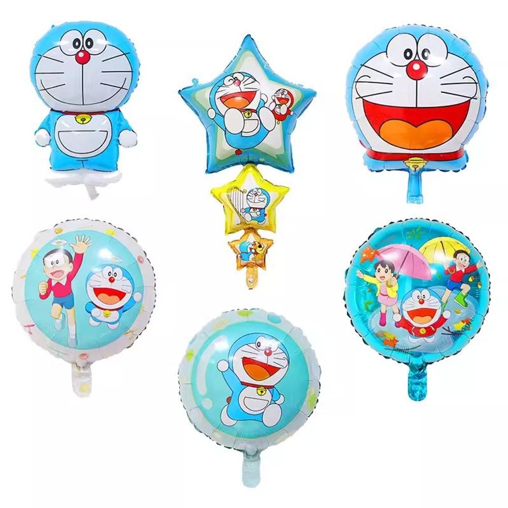 Suprimentos para festas de anime Mylar Balloons Doraemons, 6 unidades/lote