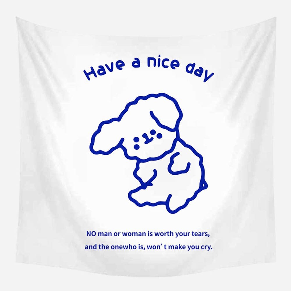 Tapeçaria para pendurar na parede Have A Nice Day, 150x130cm, microtecido