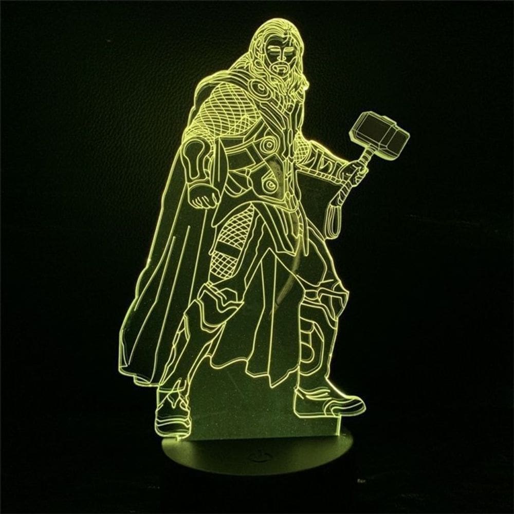 Luz noturna LED 3D Thors Color Changing para crianças com base