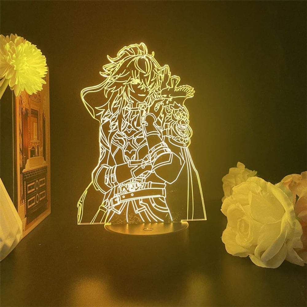 Luz noturna LED 3D Honkais Stars Rails Jings Yuans Color Cha