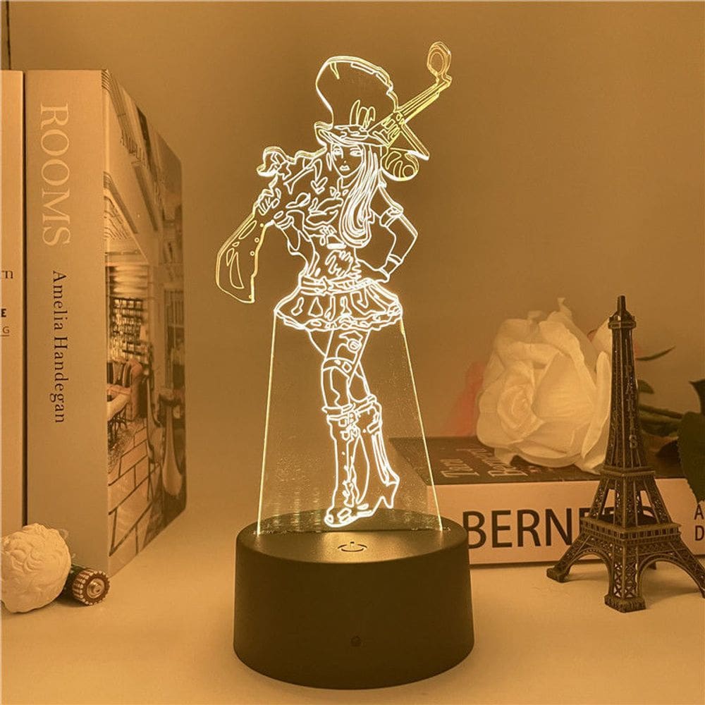 Luz noturna Lols Caitlyns 3D com mudança de cor LED para crianças