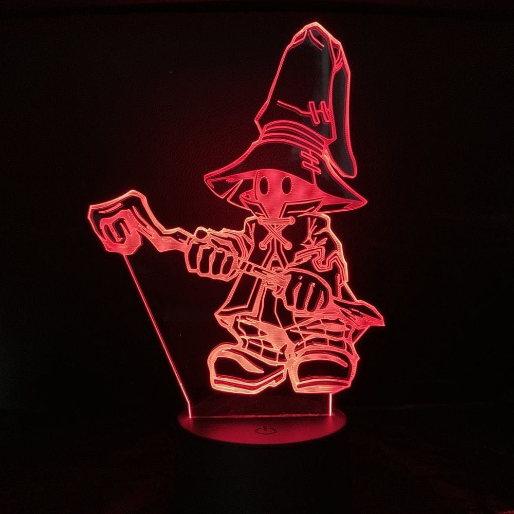 Luz noturna LED 3D Final Fantasy Black Mages com mudança de cor