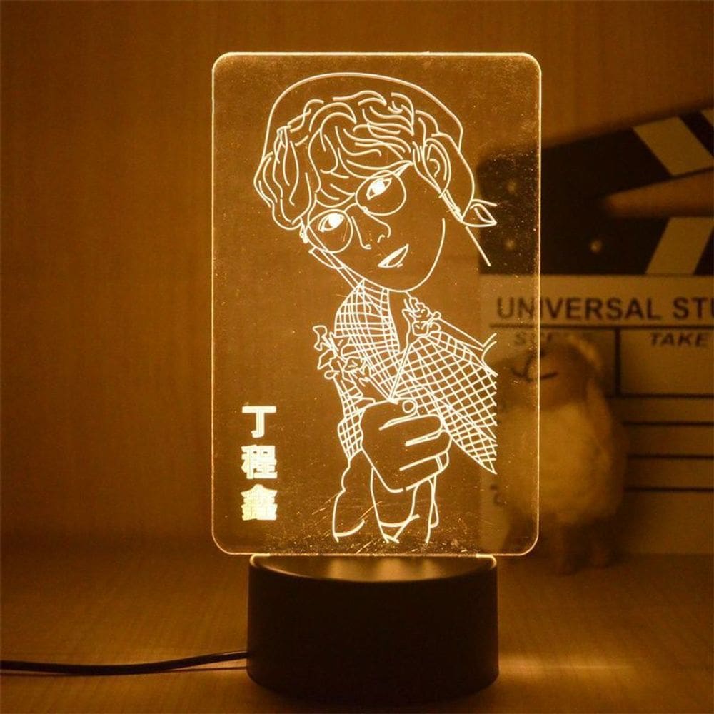 Luminária noturna LED 3D Tnts Chengxins Dings com mudança de cor