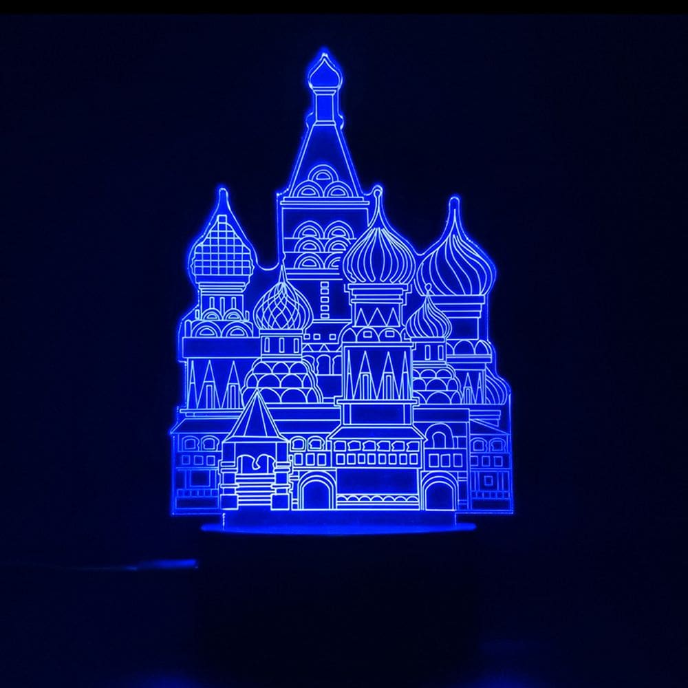 Luz noturna LED 3D: castelos que mudam de cor para crianças e crianças