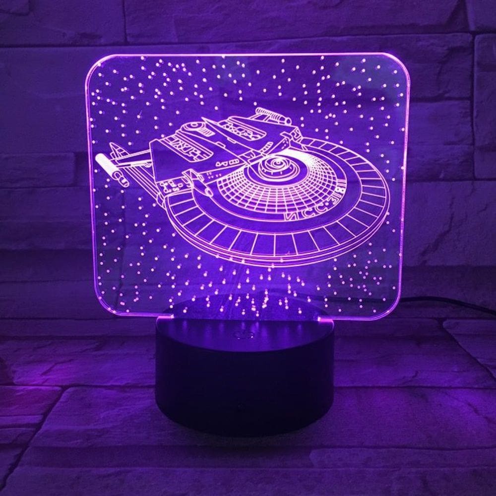 Luz noturna LED 3D Star Trek USS Discovery com mudança de cor