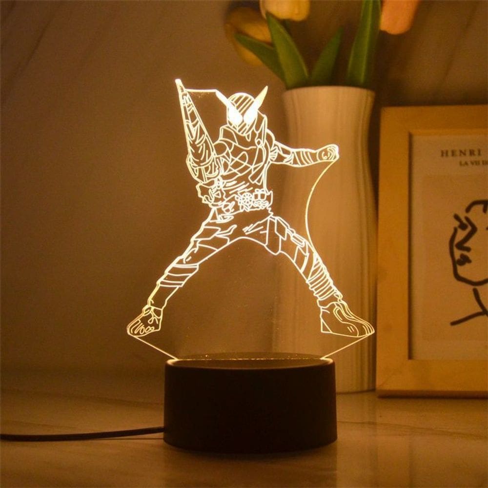 Luz noturna LED 3D Kamens Riders constrói cores que mudam de cor