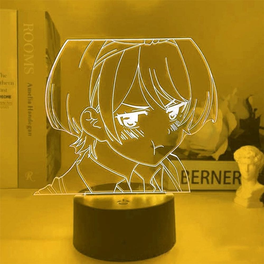 Luz noturna 3D LED Highs-Rises Invasions Rikas Gokous com cor