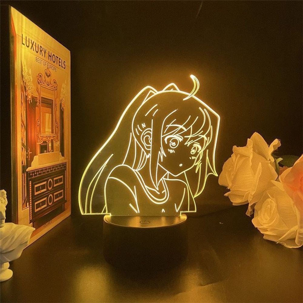 Luz noturna LED 3D, plásticos, memórias, erros, mudança de cor