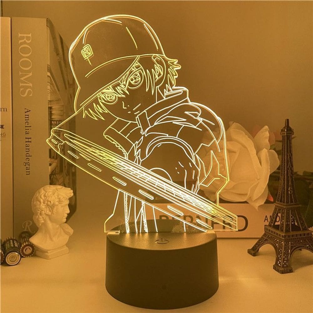 Luz noturna LED 3D Princes of Tennis Atobes Keigos para crianças