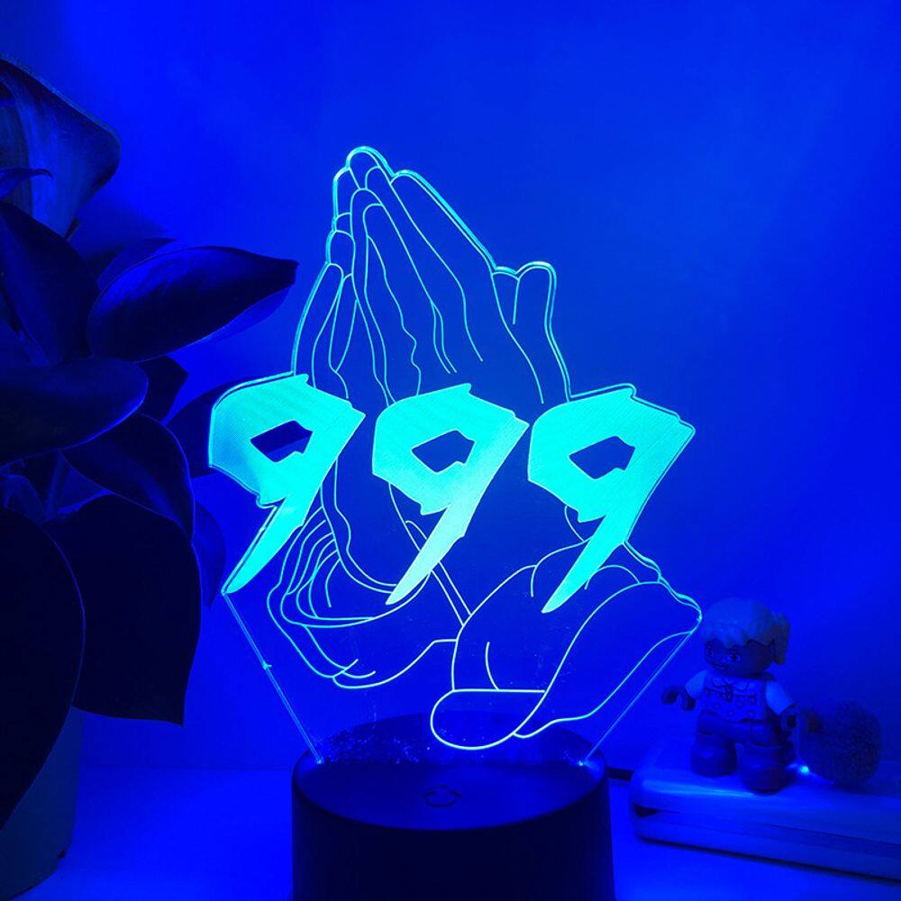 Luz noturna LED 3D que muda de cor Juices Wrlds Forevers 999