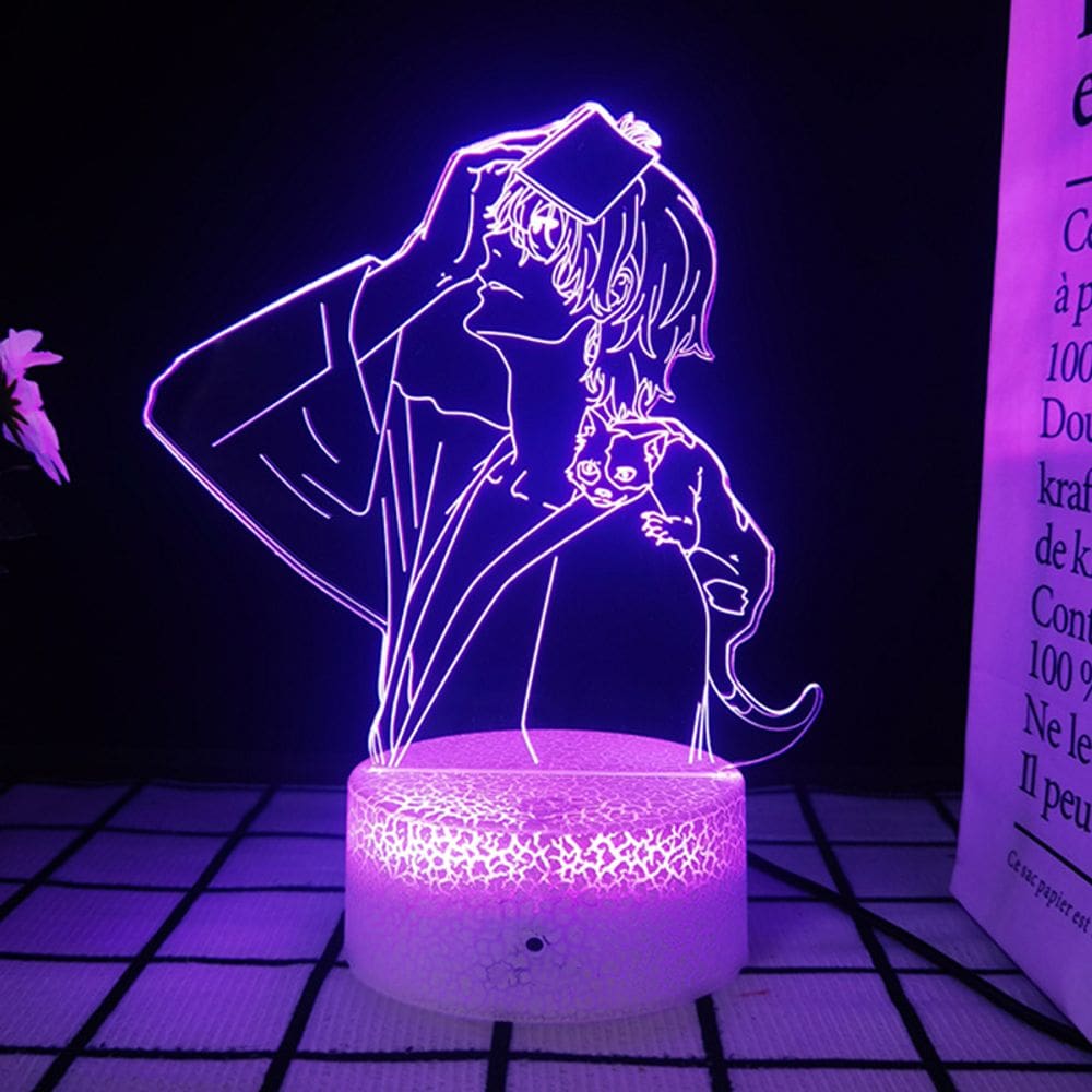 Luz noturna LED 3D Bungos Strays Dogs Dazais Osamus Color Ch