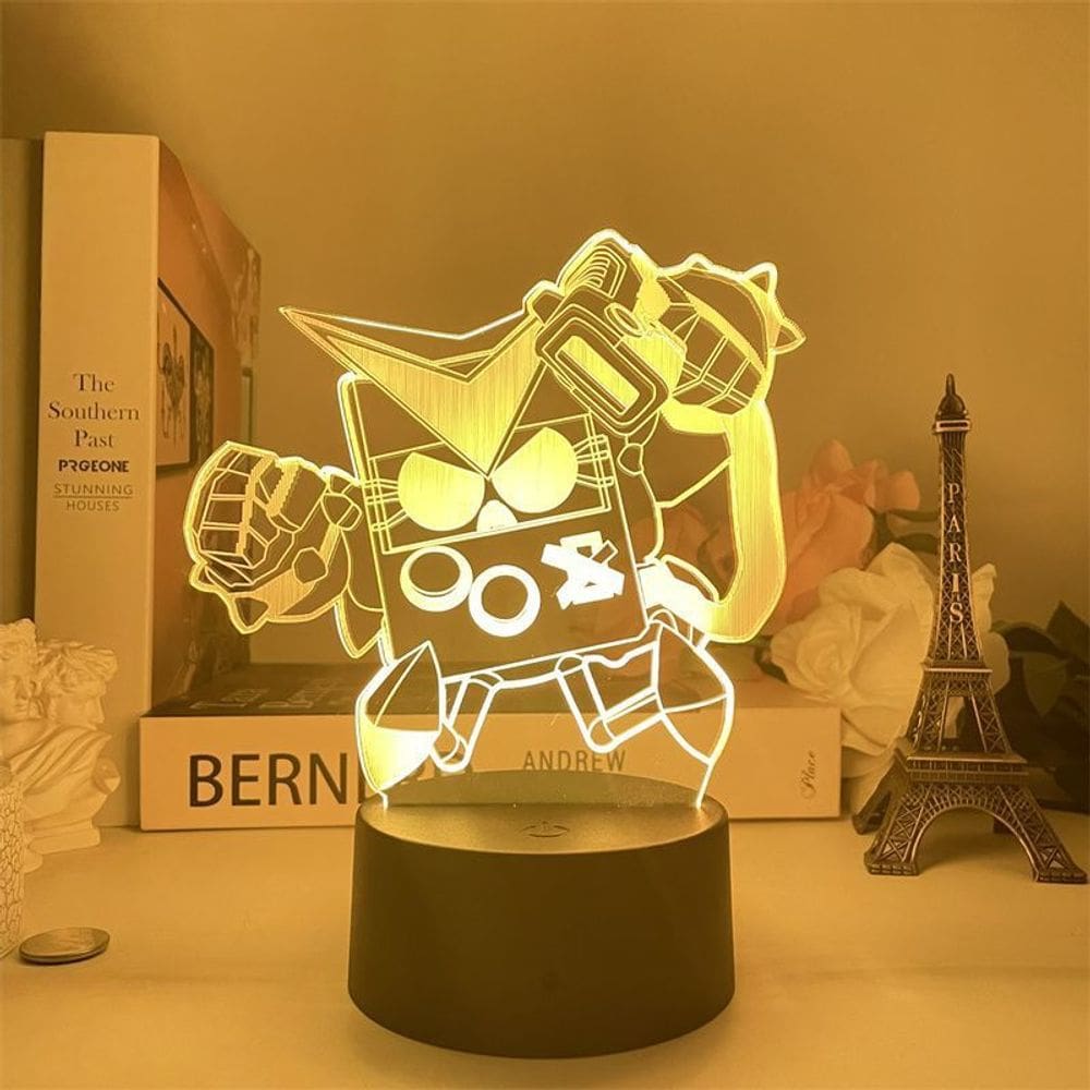 Luz noturna LED 3D de 8 bits Brawls Stars que muda de cor
