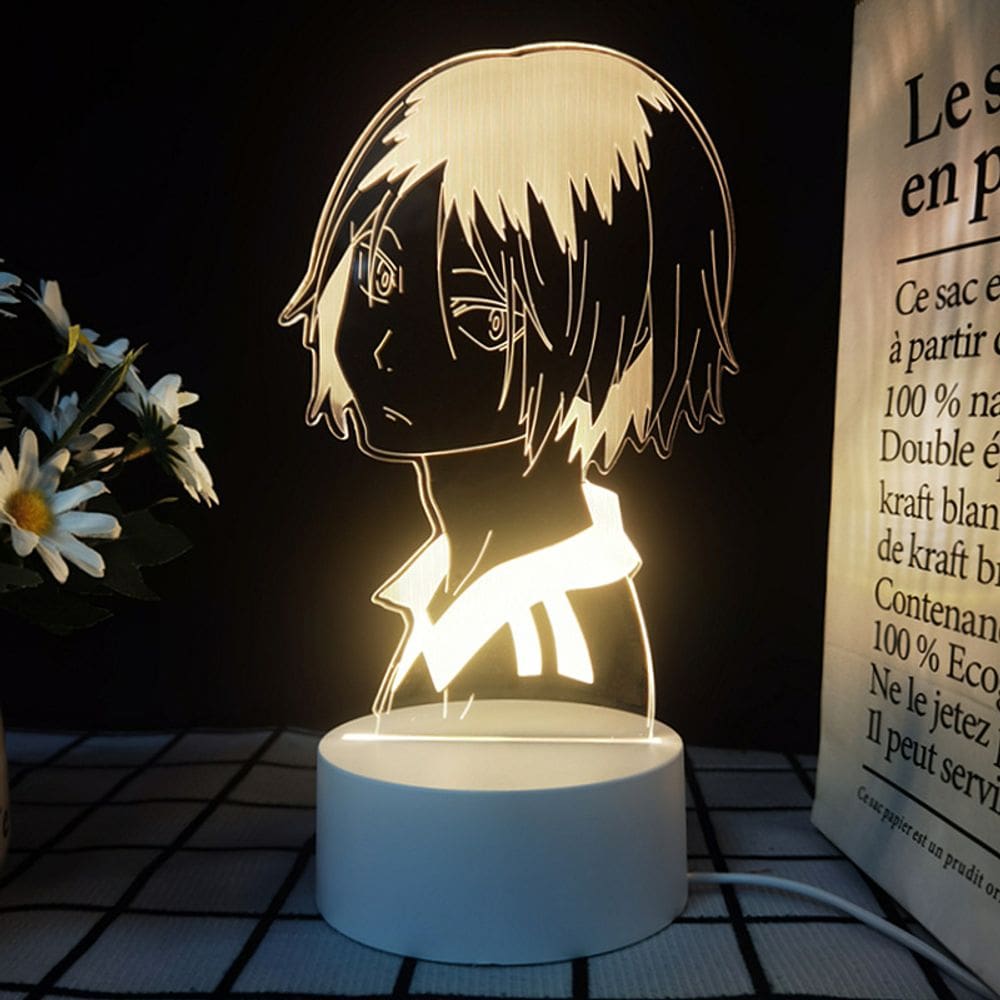 Luz noturna LED 3D Haikyuus Kenmas Kozumes que muda de cor
