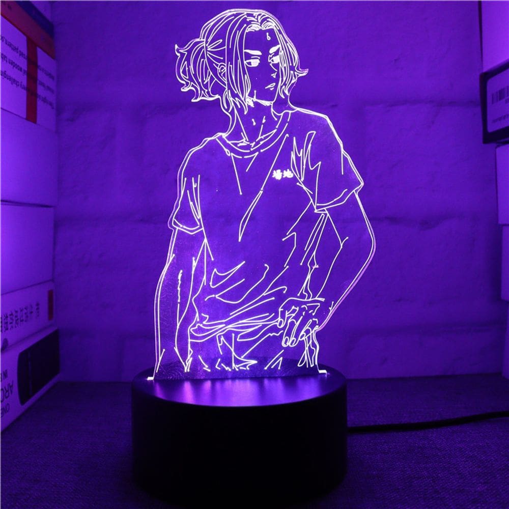 Luz noturna LED 3D Bajis Keisukes Color Change para crianças