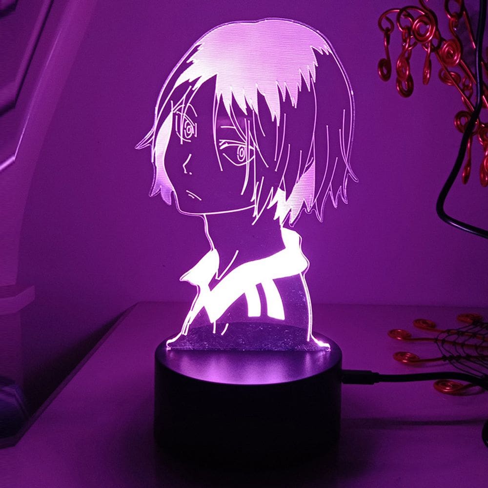 Luz noturna LED 3D Haikyuus Kenmas Kozumes que muda de cor