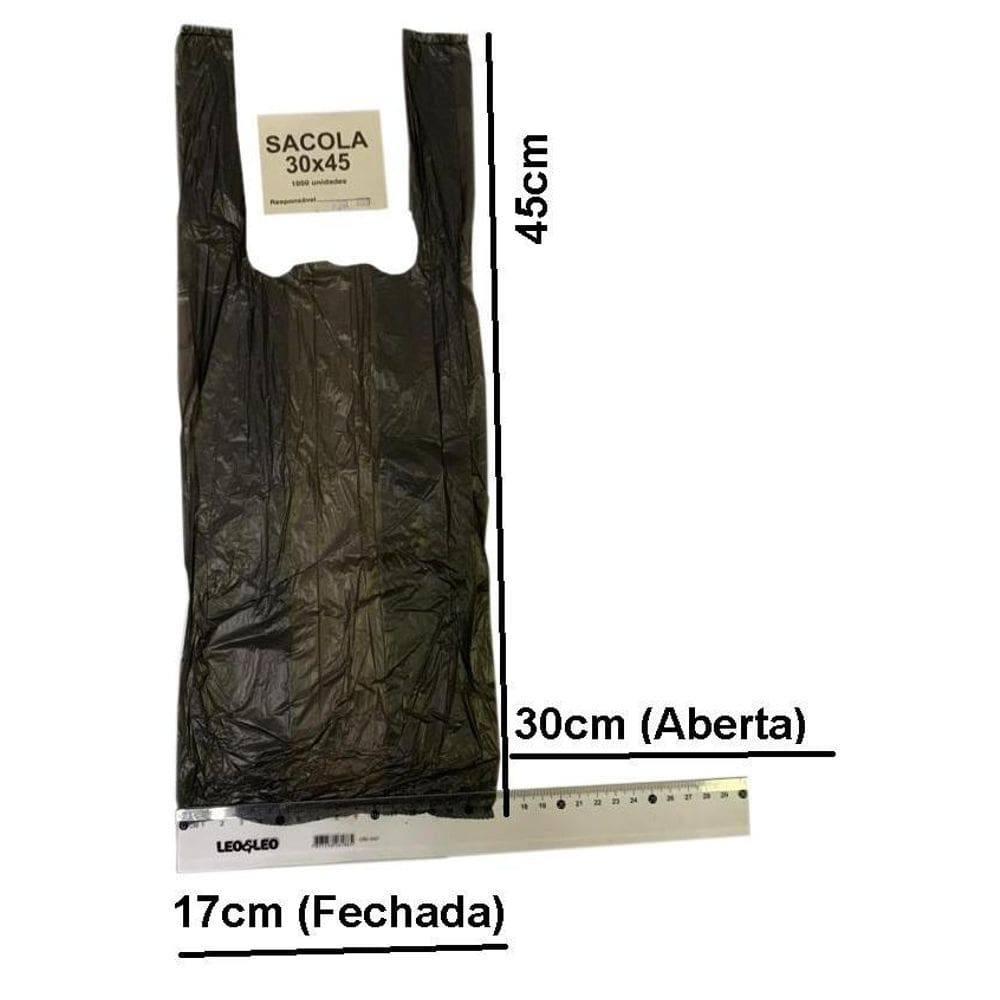 Sacola Plástica Pequena Preta 30X45Cm - Rioplastic C/1000