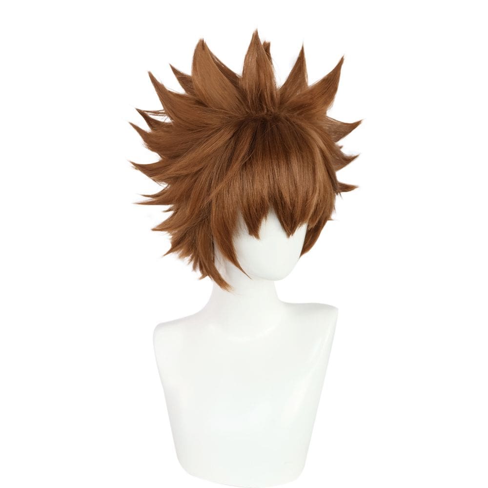 Peruca de cosplay Hitmans Reborns Sawadas Tsunayoshis 30cm sintética