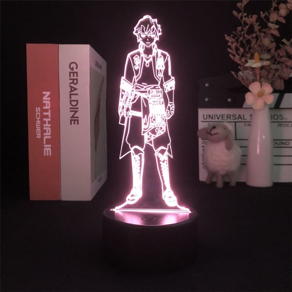 Luz noturna LED 3D Plants vs Zombies Tartaglias que muda de cor