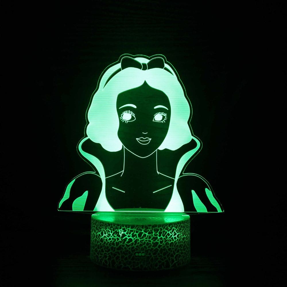 Luz noturna neva brancos com mudança de cor LED 3D para crianças