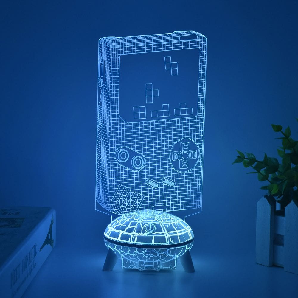 Luz noturna LED 3D: consoles de jogos retros que mudam de cor