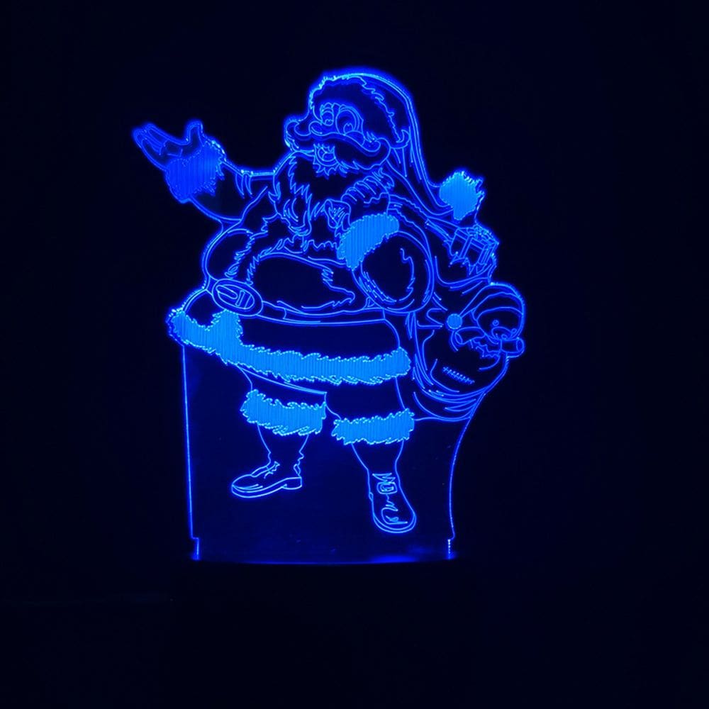 Luz noturna LED 3D de Papai Noel que muda de cor para crianças