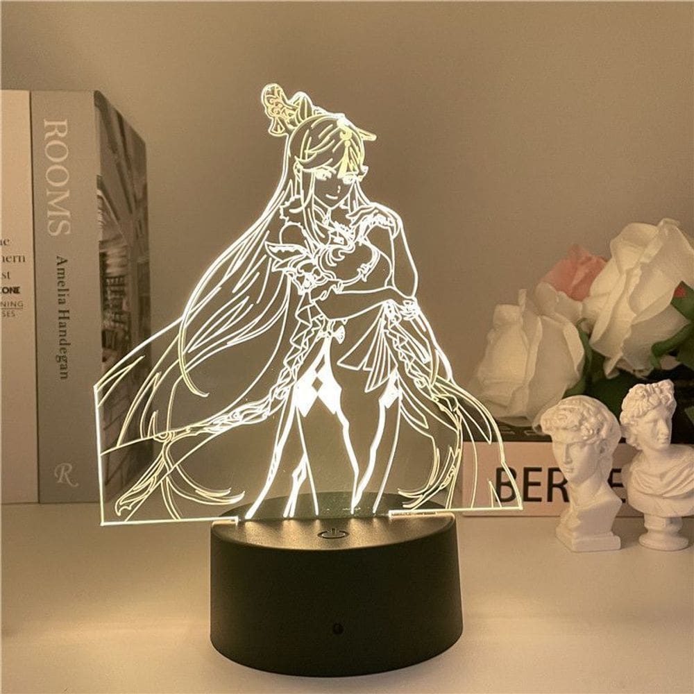 Luz noturna LED Plants vs Zombies Ningguangs com mudança de cor 3D