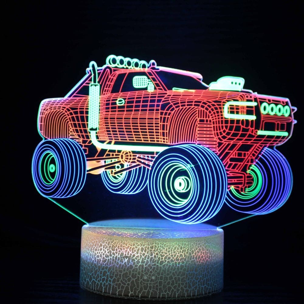 Luz noturna LED 3D para veículos off-road, carros, mudança de cor