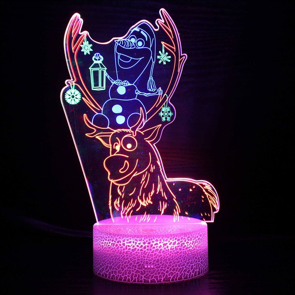 Luz noturna Olafs 3D LED que muda de cor para crianças com 5V