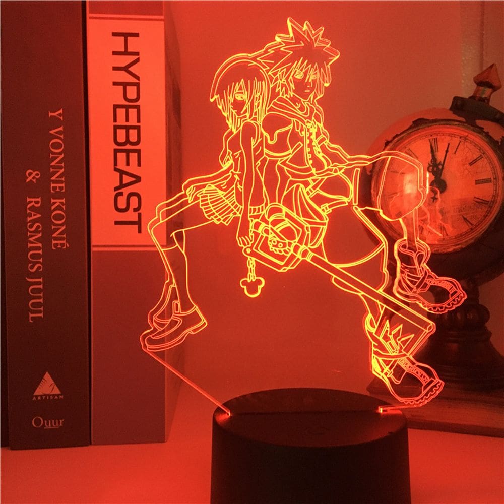 Luz noturna LED 3D Kingdom Hearts Sora Color Changing