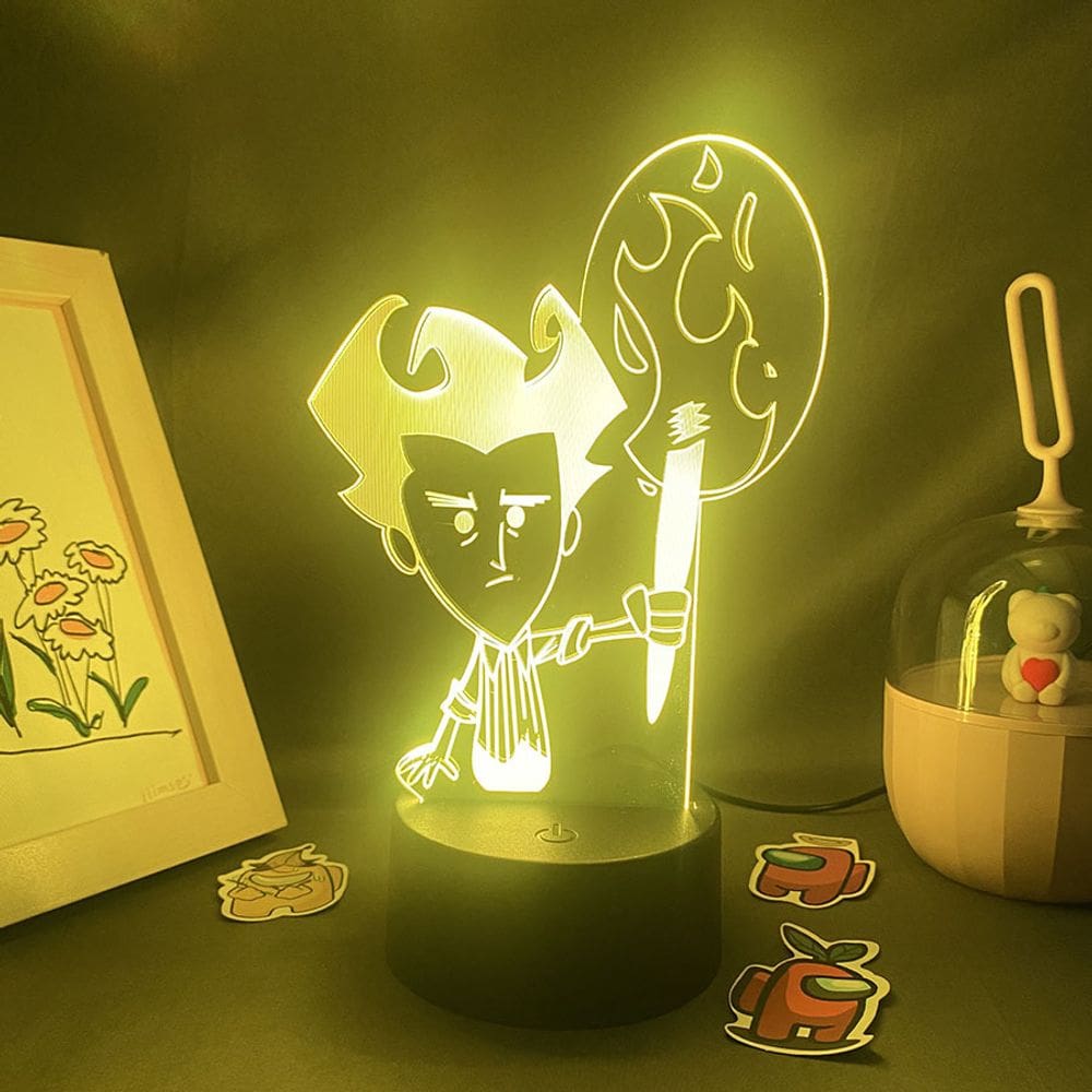 Luz noturna LED 3D Don`t Starve Wilson Color Changing