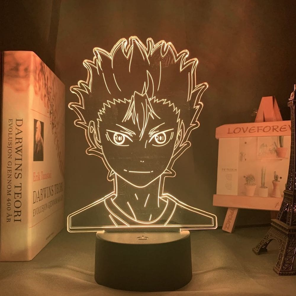 Luz noturna LED 3D Haikyuus Yu Nishinoya Mudança de cor
