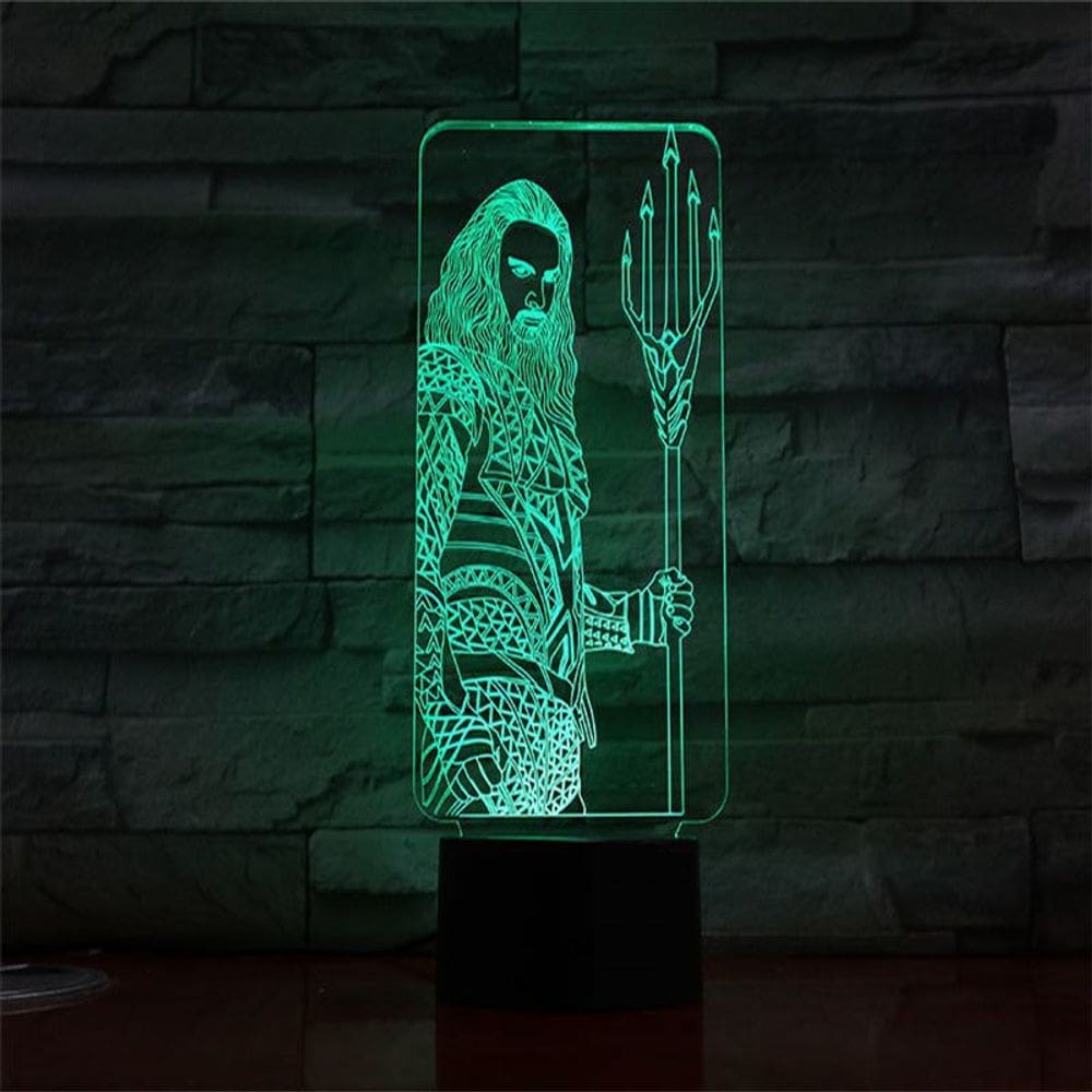 Luz noturna Aquamans 3D LED que muda de cor para crianças