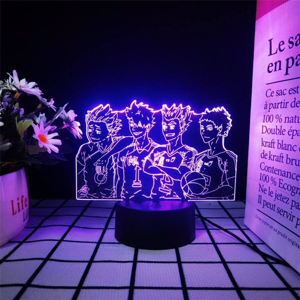 Luz noturna LED 3D Haikyuus Karasunos Highs Schools