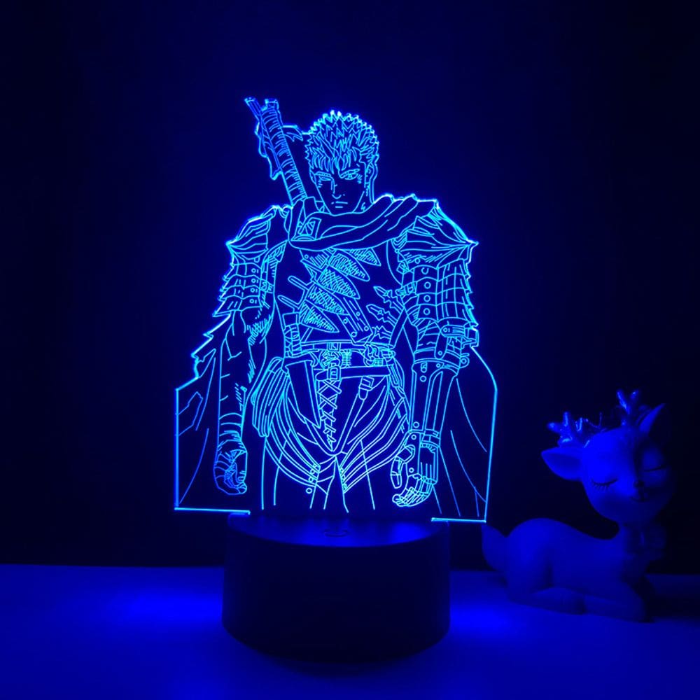 Luz noturna LED 3D Berserks Guts Color Changing para crianças