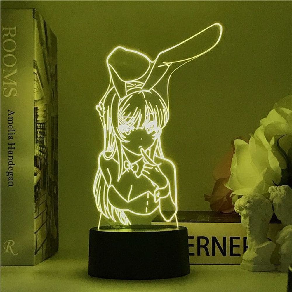 Luz noturna Sakurajimas Mais 3D com mudança de cor LED para crianças