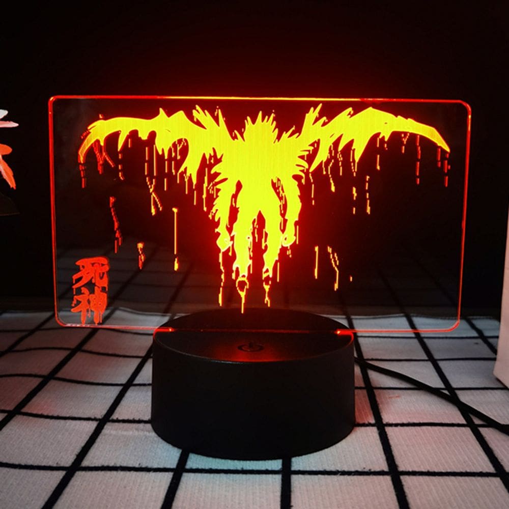 Luz noturna LED 3D Death Note Ryuks Color Changing para crianças