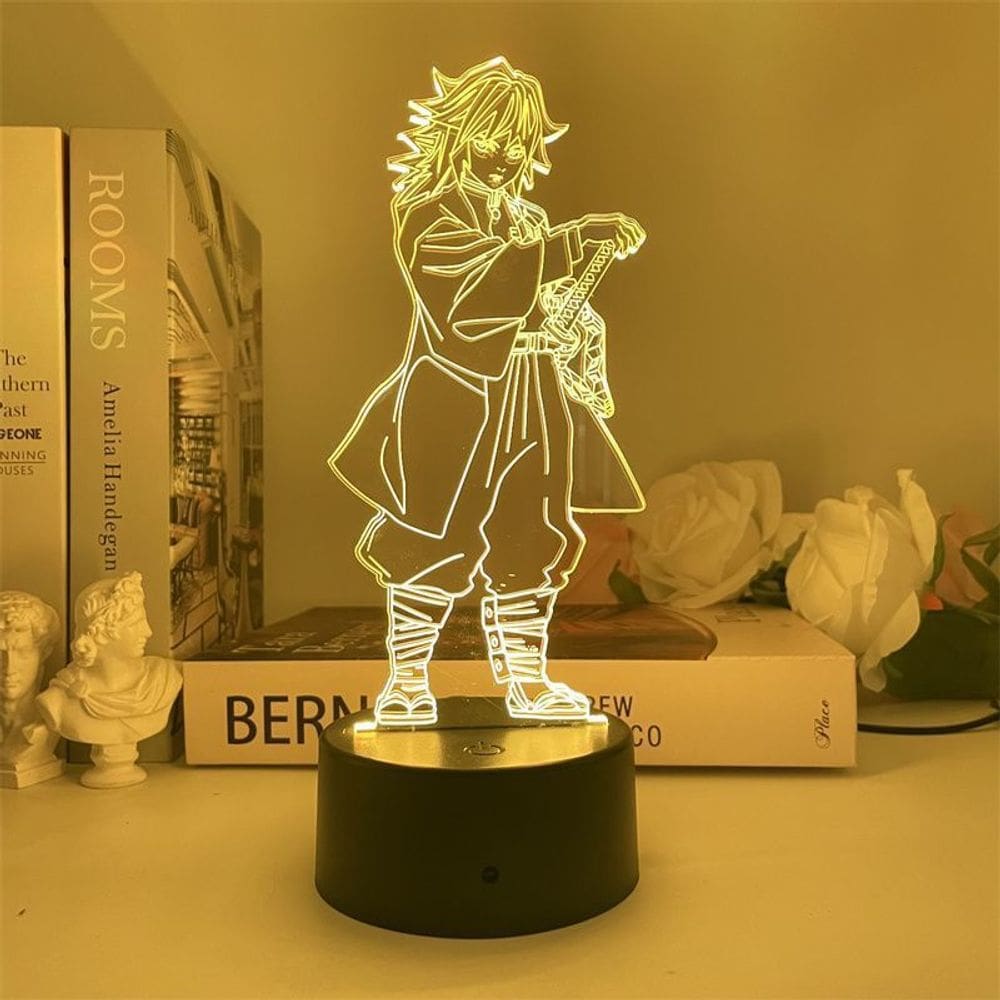 Luz noturna LED 3D Demon Slayers Tomiokas Giyuus Color Change
