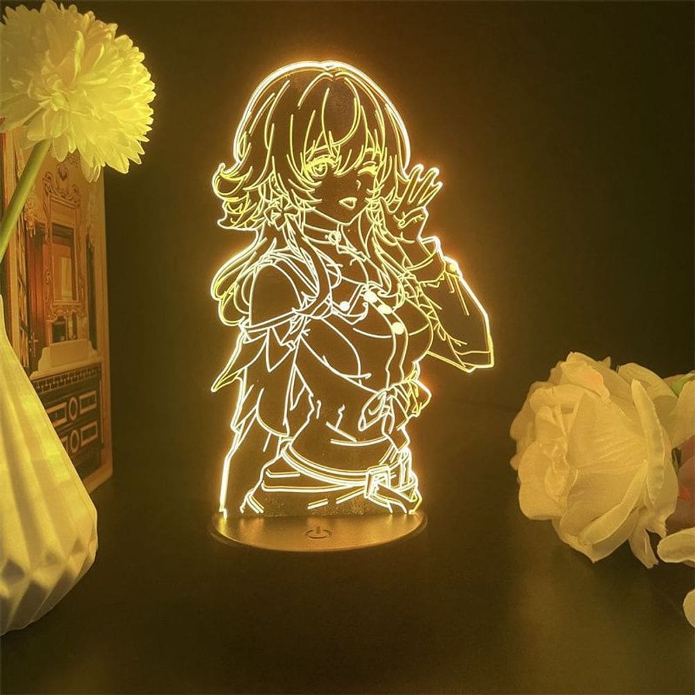 Luz noturna LED 3D Honkais Stars Rails 7ª mudança de cor de março