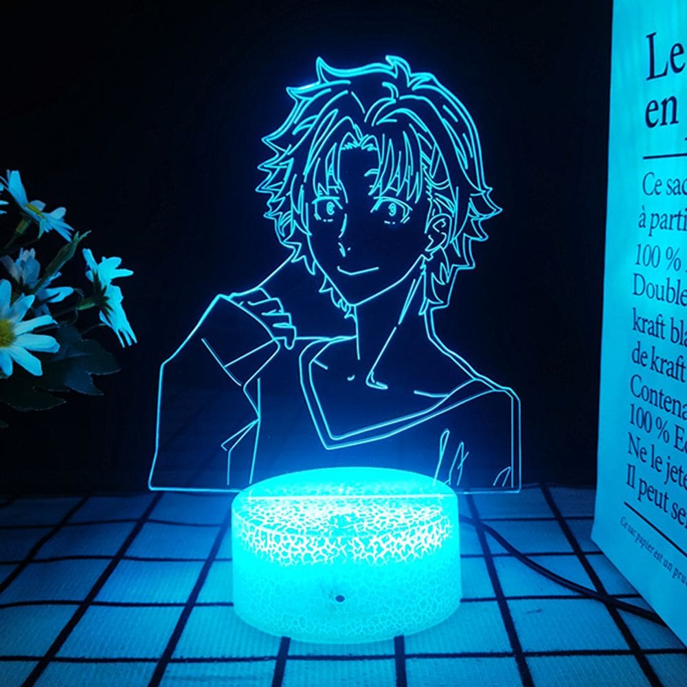 Luz noturna LED 3D Bungos Strays Dogs Edgars Allans Poes