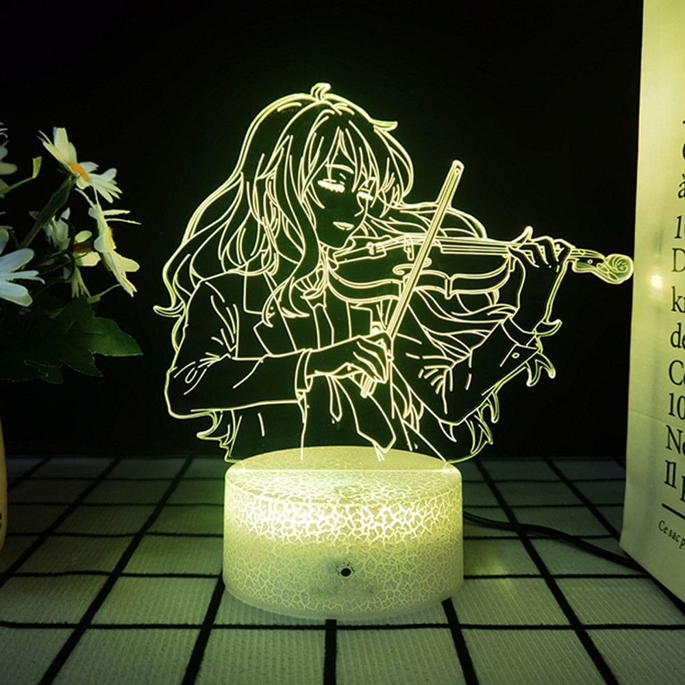 Luz noturna LED 3D Yours Lies In Aprils Miyazonos Kaoris