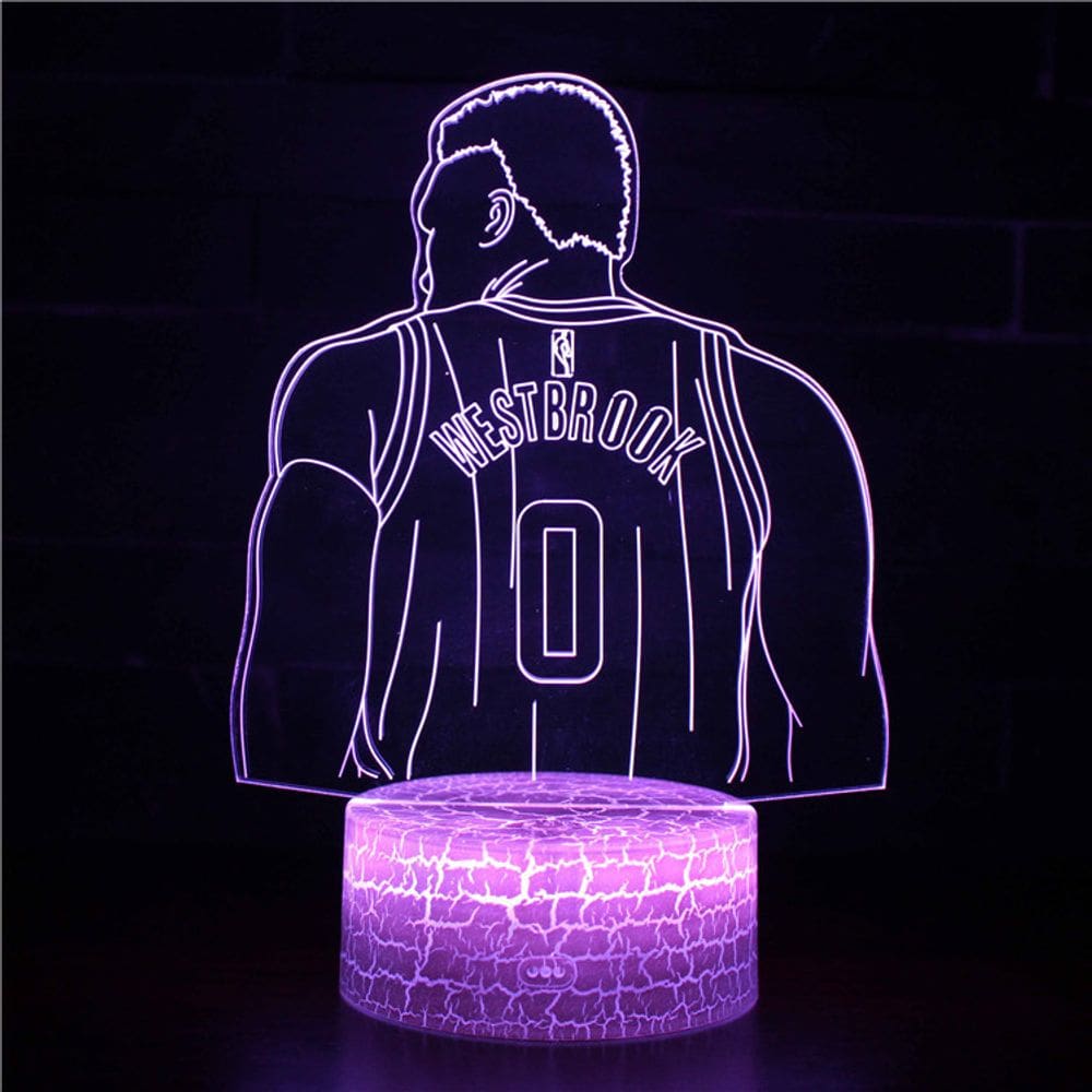 Luz noturna LED 3D que muda de cor Westbrooks Basketballs