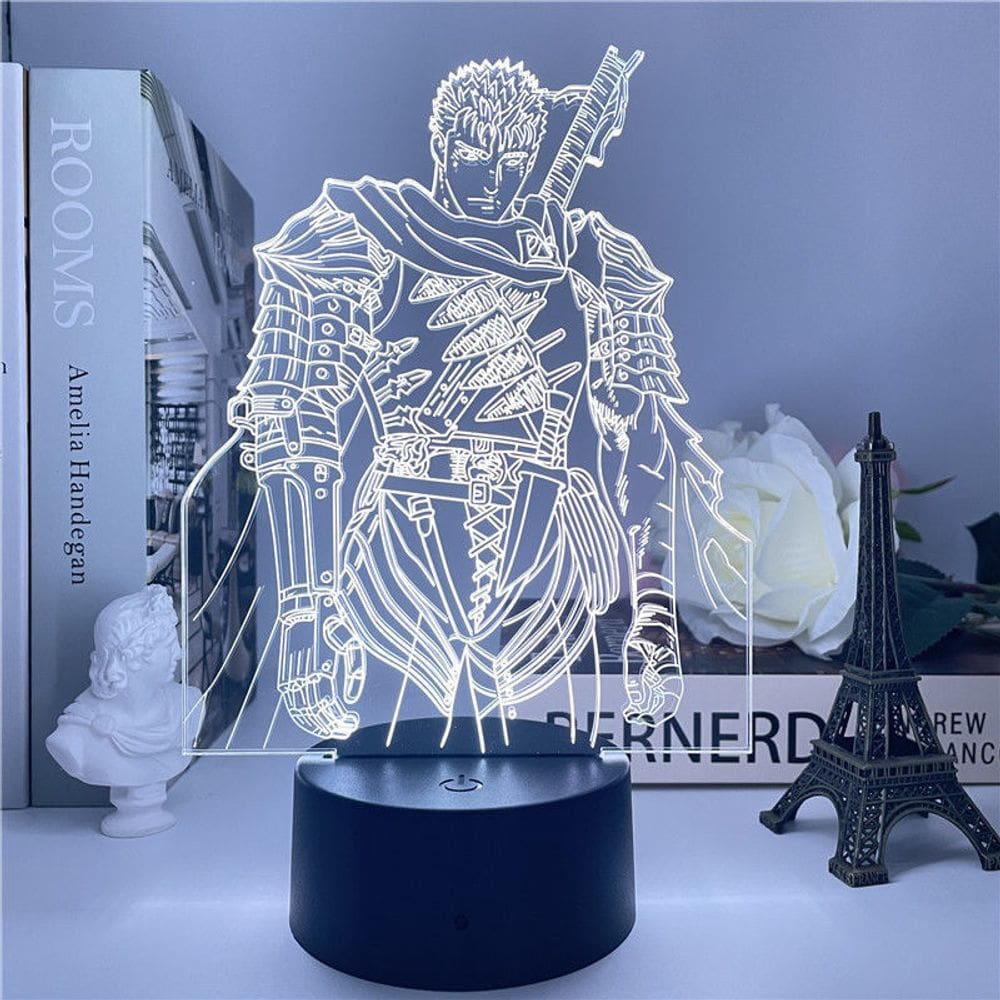 Luz noturna LED 3D Berserks Guts Color Changing para crianças