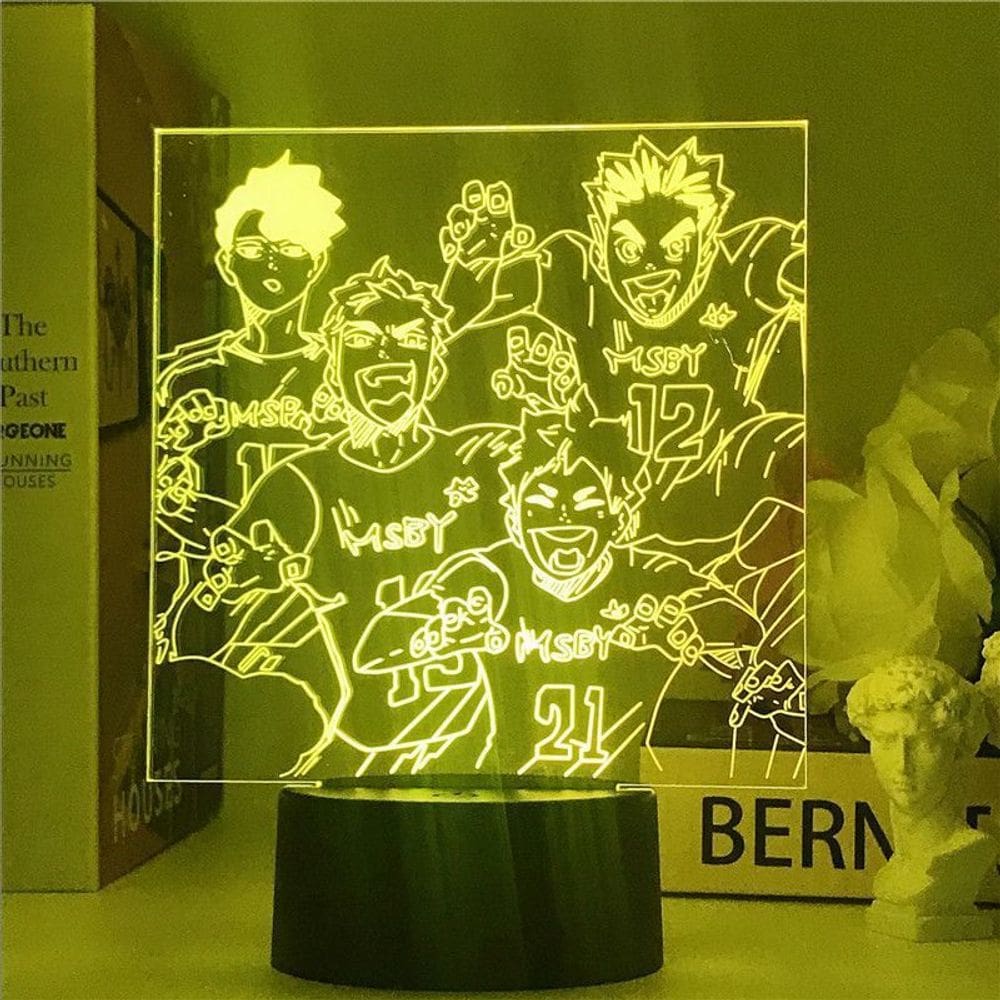 Luz noturna LED 3D Haikyuus Hinatas Shoyo que muda de cor